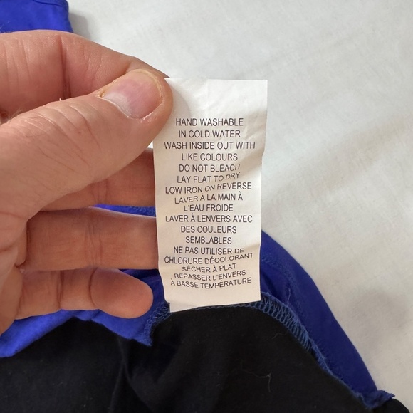 LNBF Terrera Women's Sleeveless Slit Back Bamboo Blouse Purple/White Size Medium - Picture 10 of 13